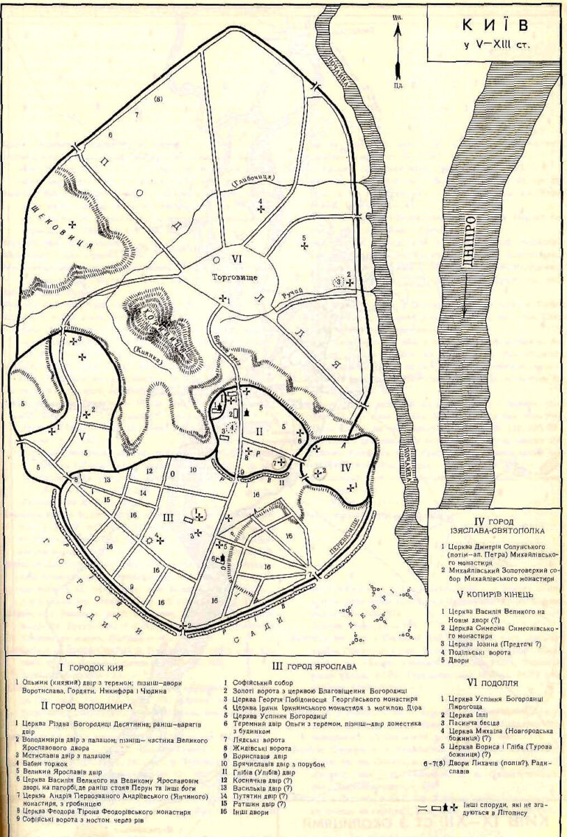 City of Kyiv, 5th to 8th centuries. (Map reconstructed by archaeologists)