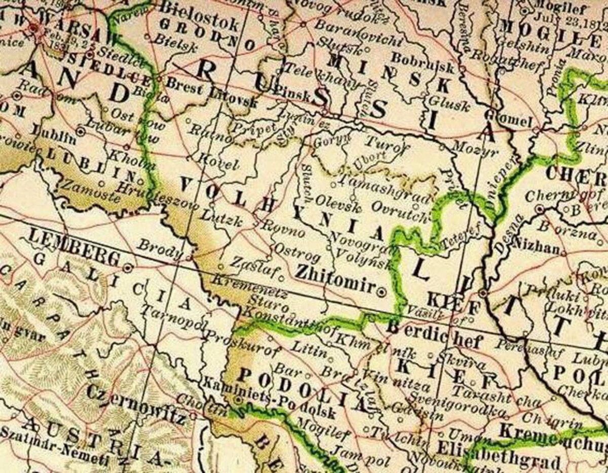 Map of Ukraine and Bessarabia.