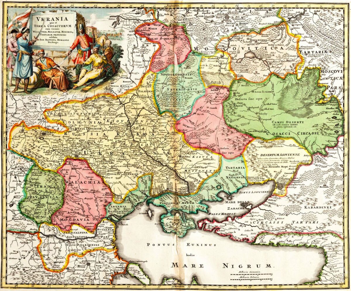 A 1720 map by Johann Baptist Homann: Ukraine, or Cossack Land.