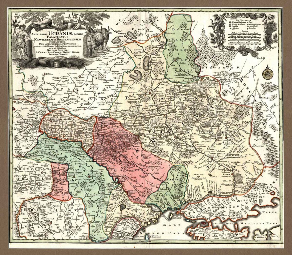 Map of Ukraine by Matthäus Seutter, mid-18th century.