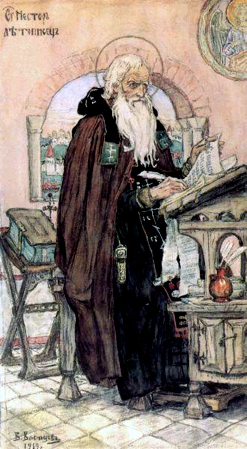 Нестор Літописець  (Іконографічне зображення, 1919 р., Віктор Васнецов, Володимирський собор, Київ)