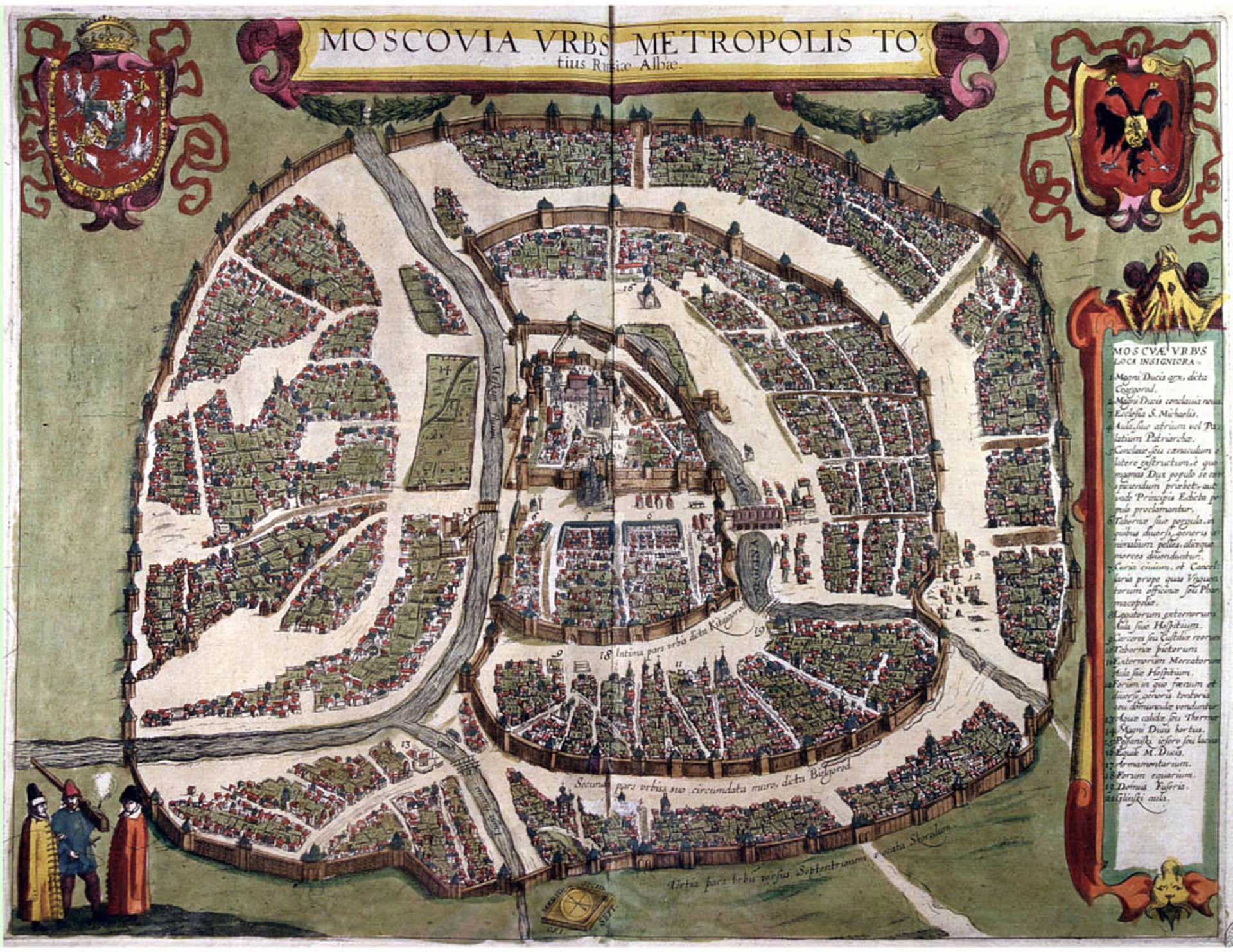 Map illustrating Moscow in 1610, commissioned by Sigismund III of Poland in preparation for the Poles' advance on Moscow.