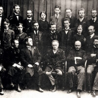 Gathering of western Ukrainian writers with Ivan Franko (front row, center), early 1900s. (Hordii Pshenychnyi Central Photo and Cinematic Archive of Ukraine — TsDKFFA, Kyiv)