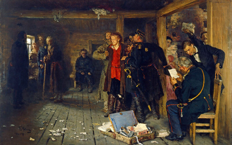 «Арешт пропагандиста», картина Іллі Рєпіна (1880–1892)