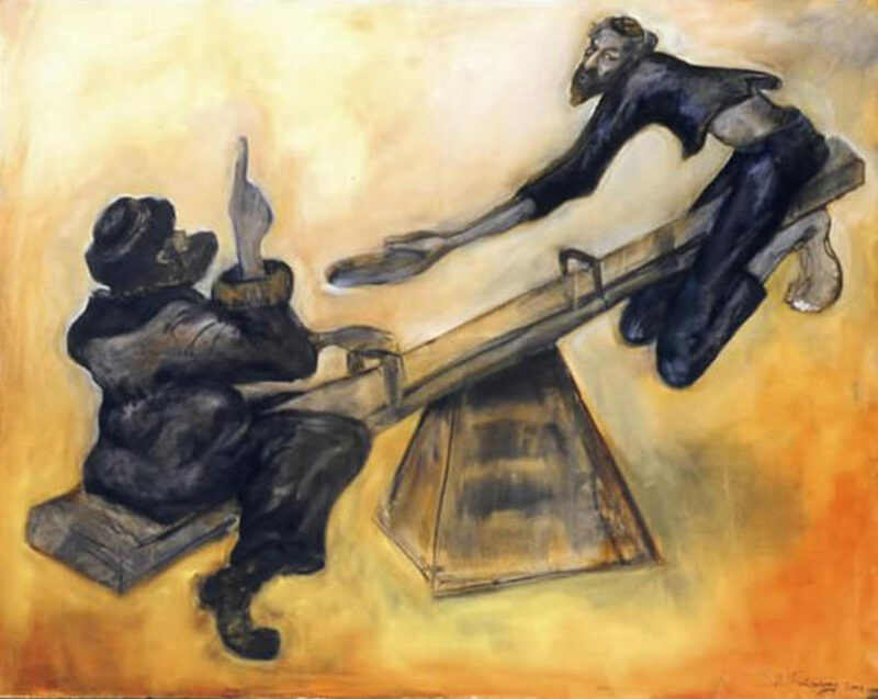 "Two Jews: Rich and Poor." Painting by Natasha Turovsky, 2005.
